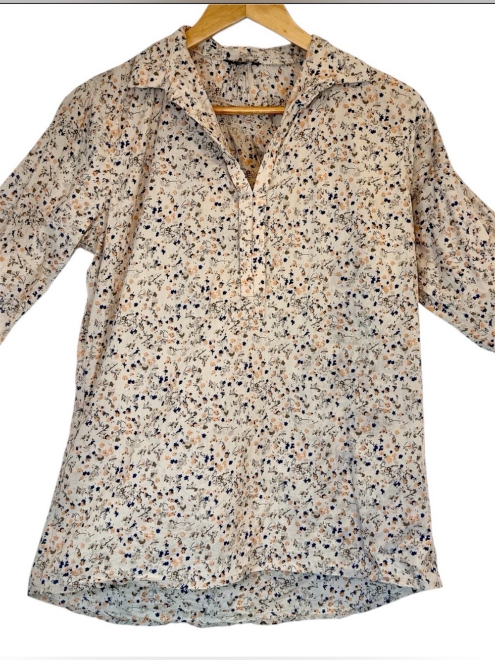 PAPAYA Lightweight Ditsy Floral Cotton Tunic Medium Ombre Boho